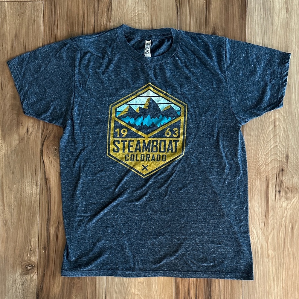 Steamboat Colorado Graphic Tee - Blue Mens Medium
